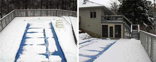 Before the pool cover installation